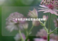 二手车首次保险费用法律解析