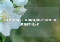 关于使用已满十八岁身份证号码进行游戏注册的法律风险分析