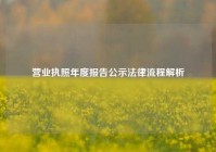营业执照年度报告公示法律流程解析