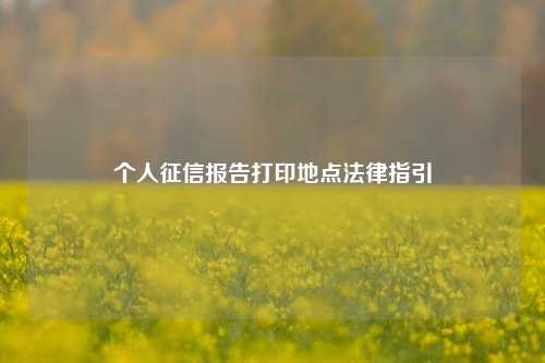 个人征信报告打印地点法律指引