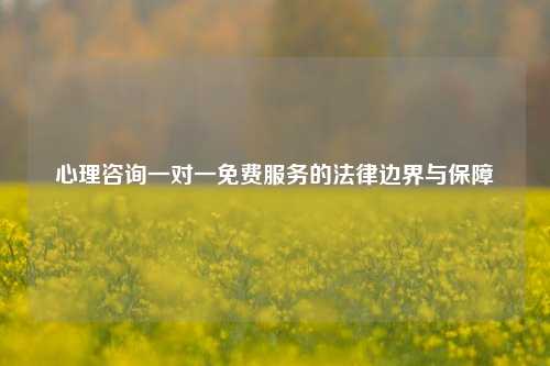 心理咨询一对一免费服务的法律边界与保障