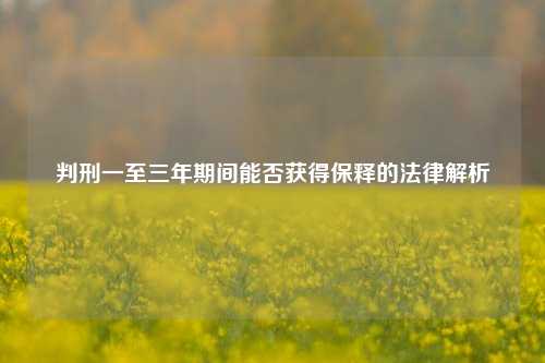 判刑一至三年期间能否获得保释的法律解析