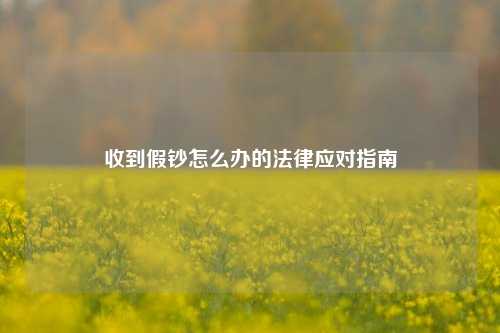 收到假钞怎么办的法律应对指南